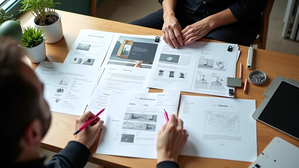 Multiple prototypes displayed on screen: rough sketches on left, wireframes in middle, high-fidelity mockups on right showing progression from low to high detail